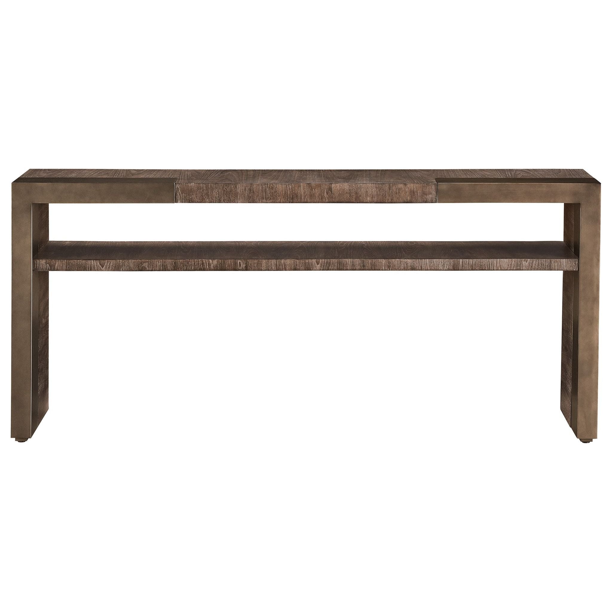 72" Walnut & Brass Console