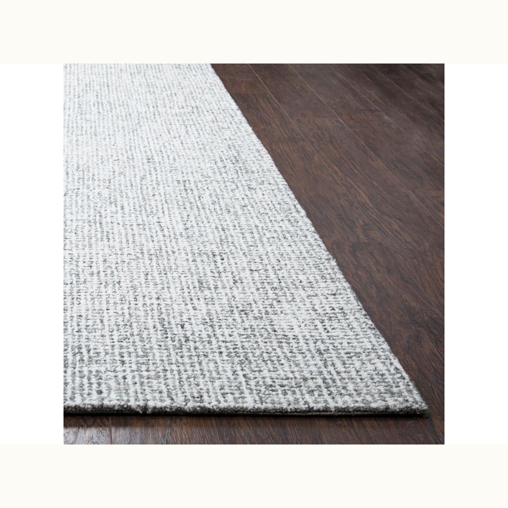 Hand Tufted Gray and Cream Wool Rug