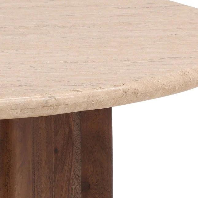 Wood and Stone Coffee Table
