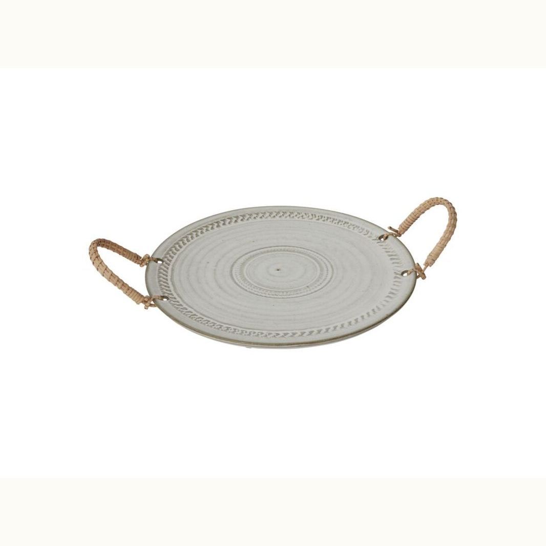 Ceramic Tray with Woven Handles