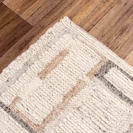 8' x 10' Ivory and Multi Wool  Rug