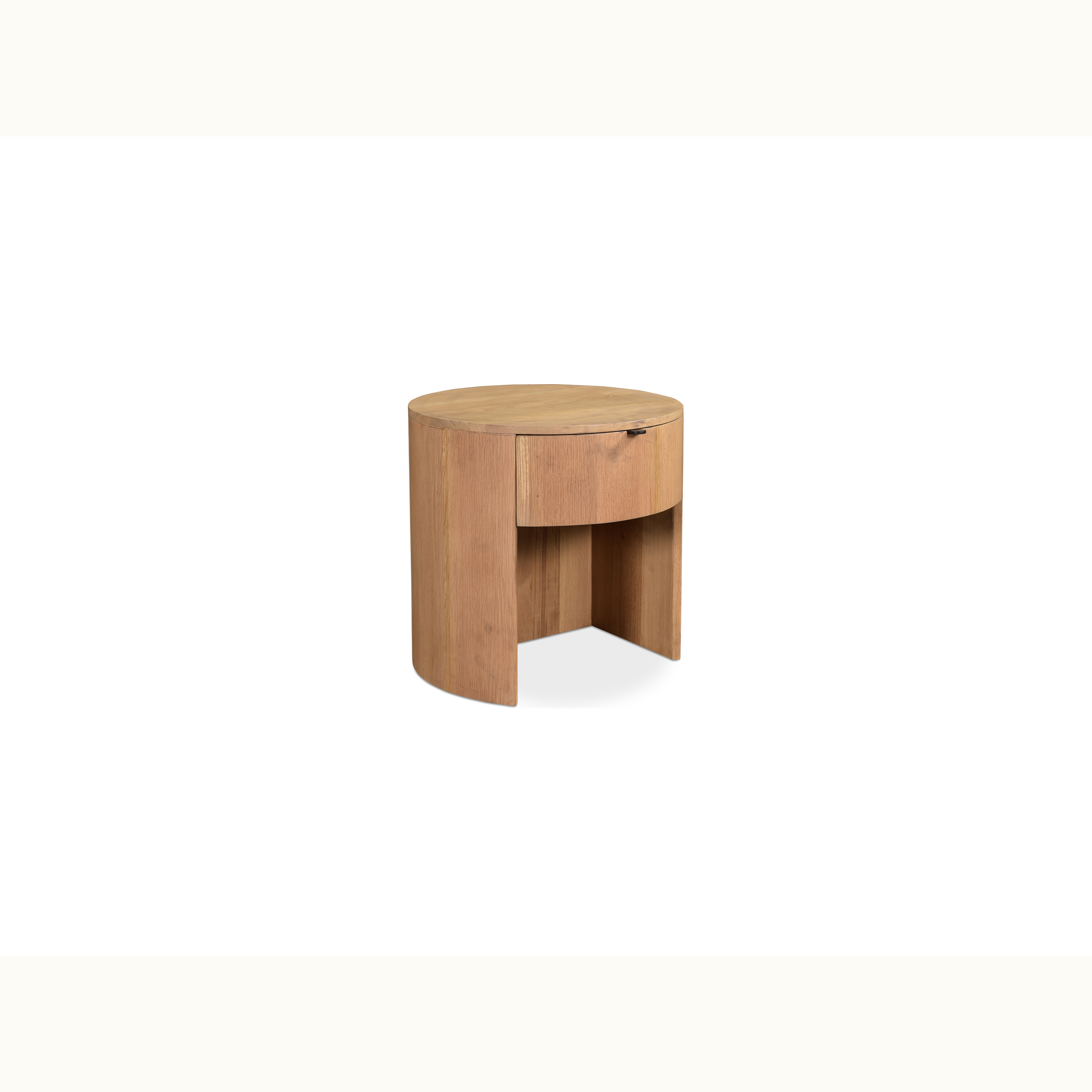 Round Oak Nightstand