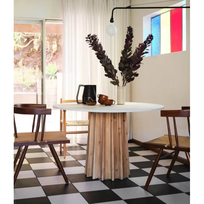 47" White Concrete Table