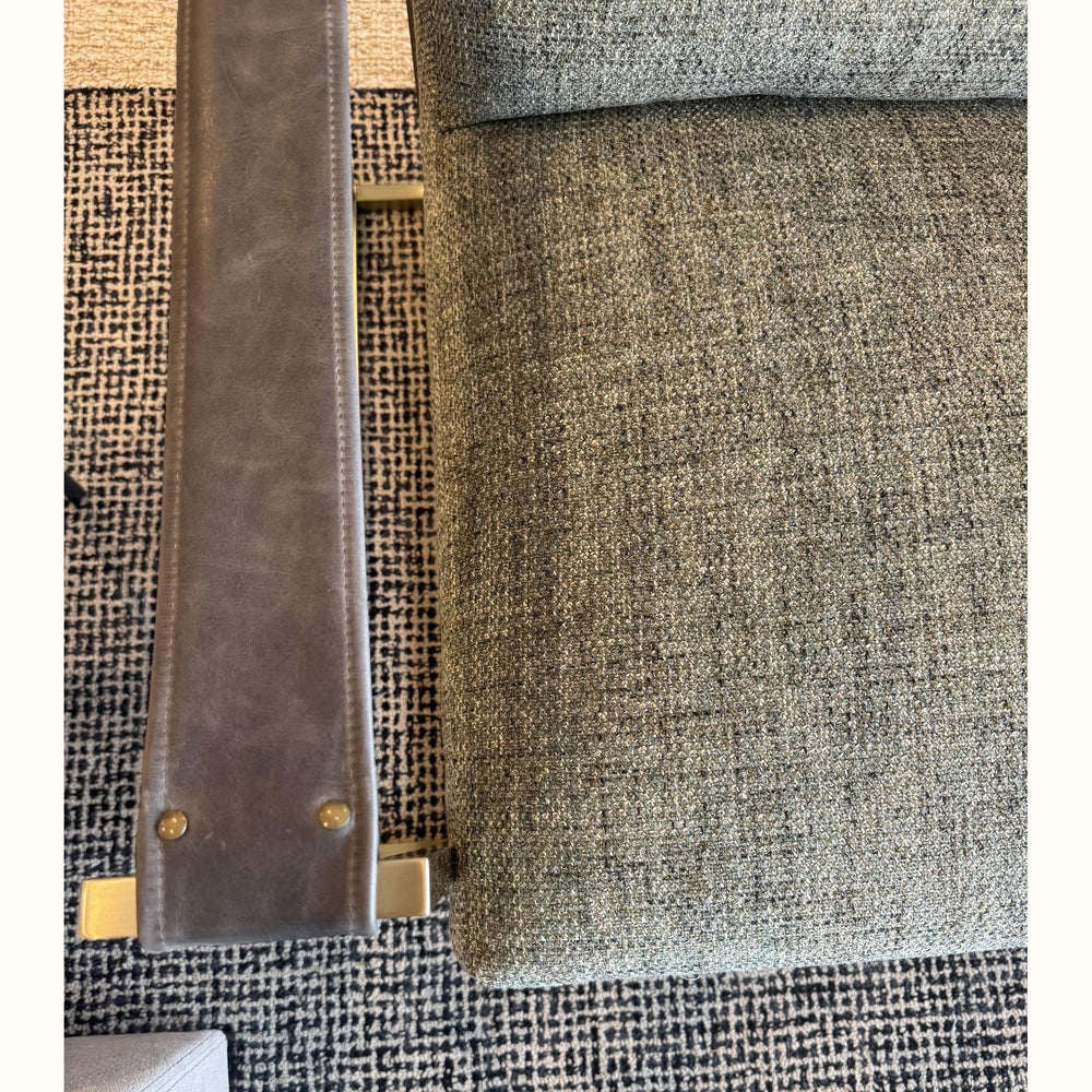 Modern Metal with Leather Arm Detail Accent Chair