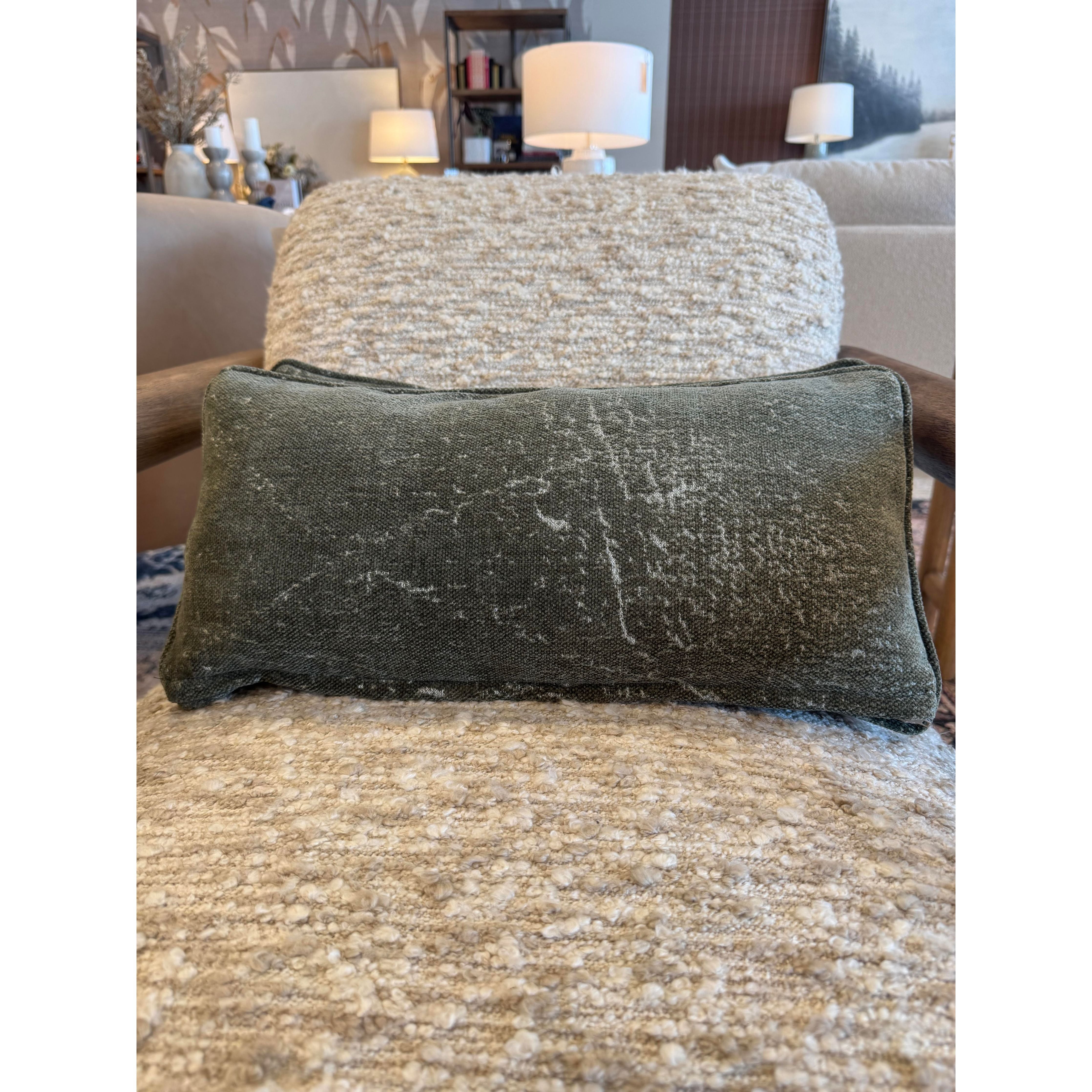 10" x 20" Olive Textured Lumbar Pillow