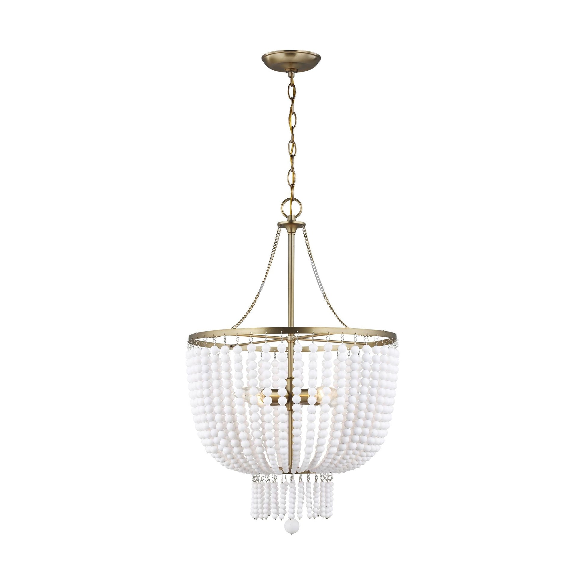 4 Light White Bead Chandelier - Mix Home Mercantile