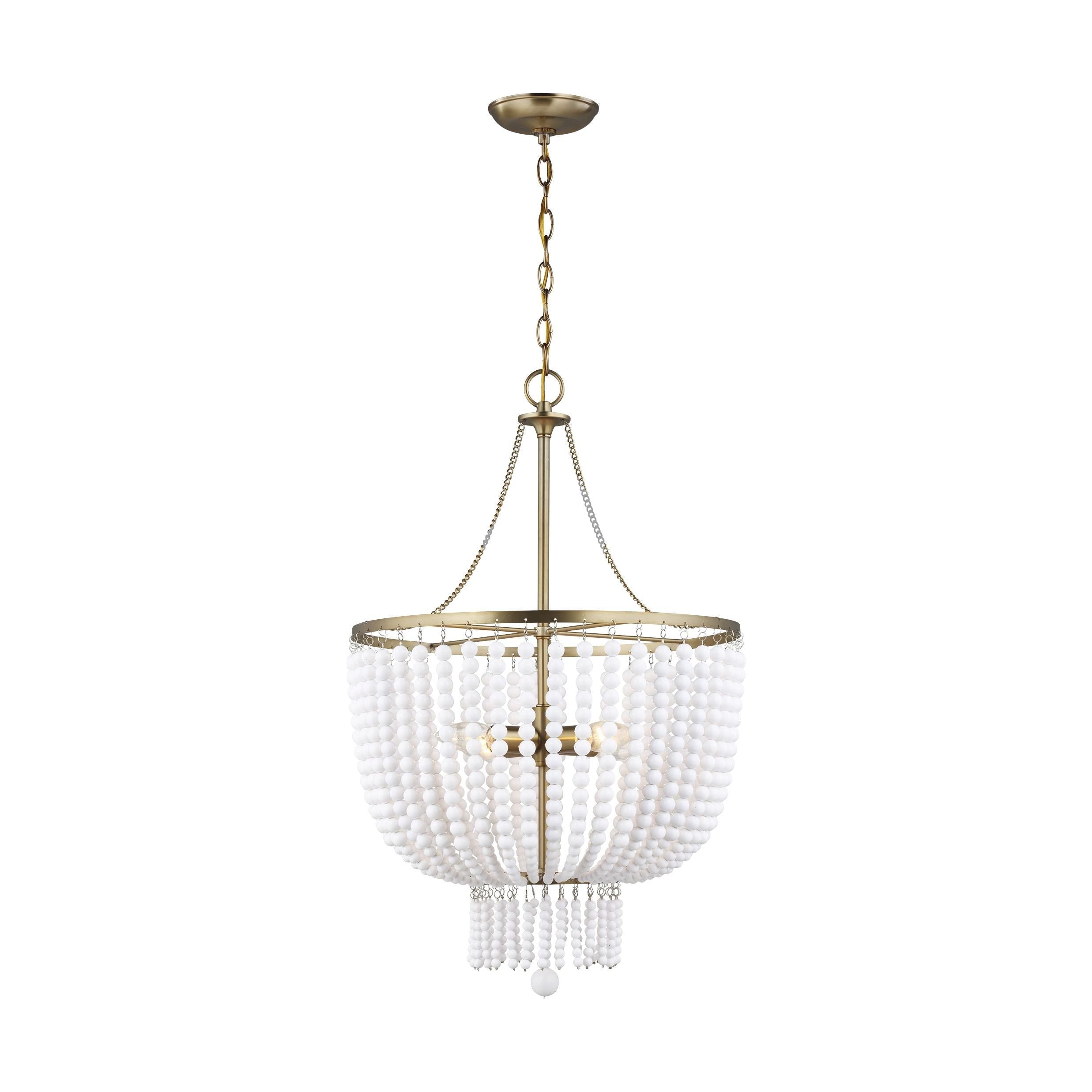 4 Light White Bead Chandelier - Mix Home Mercantile