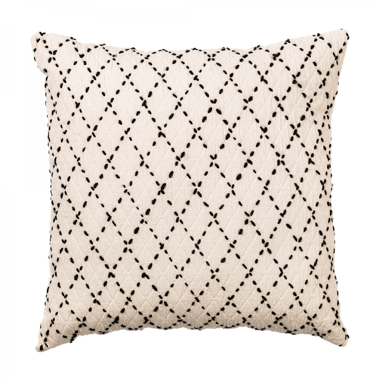 22" White and Black Pillow - Mix Home Mercantile