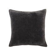 26"x 26" Charcoal Quilted Velvet Pillow
