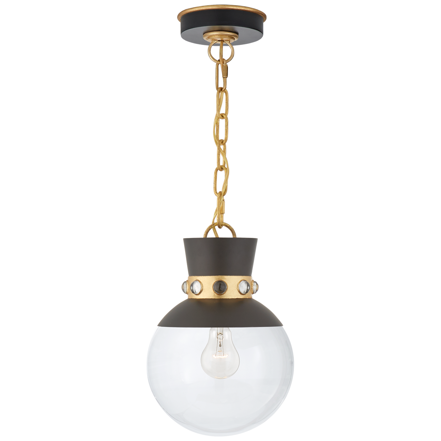 Small Matte Black & Gild Pendant - Mix Home Mercantile