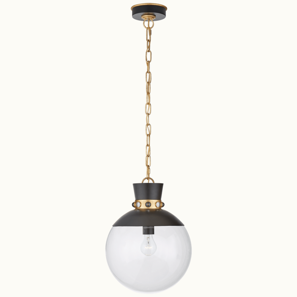 Medium Matte Black & Gild Pendant - Mix Home Mercantile
