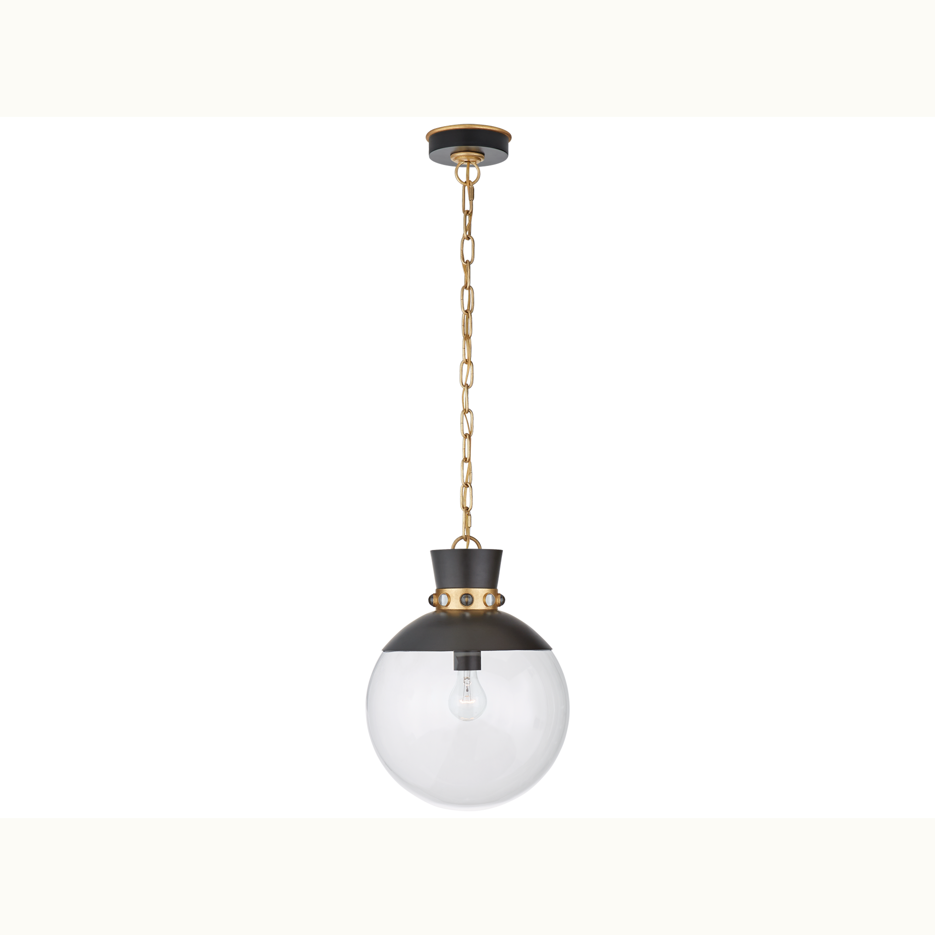 Medium Matte Black & Gild Pendant - Mix Home Mercantile