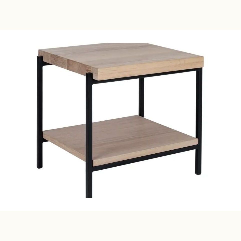 17" Two Tier Oak Side Table