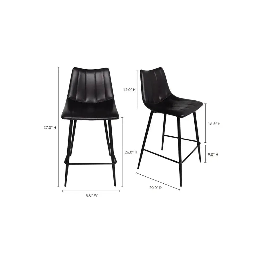 Faux Leather Black Counter Stool