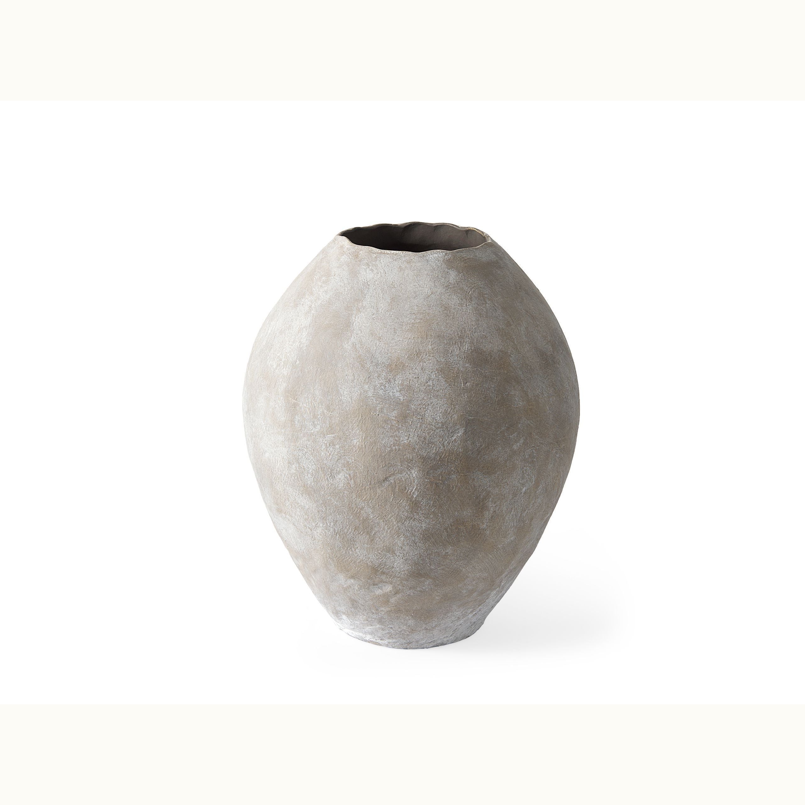 Tan Ceramic Oval Vase