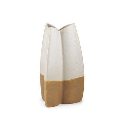 Large Off White / Tan Ceramic Vase