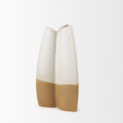 Large Off White / Tan Ceramic Vase
