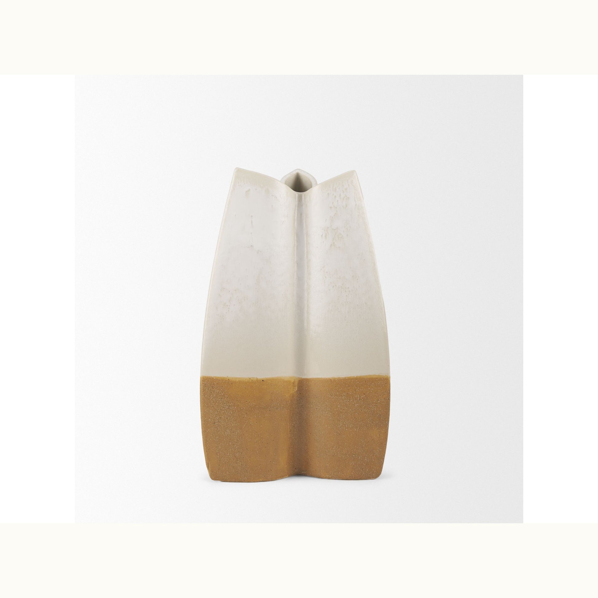 Small Off White / Tan Ceramic Vase