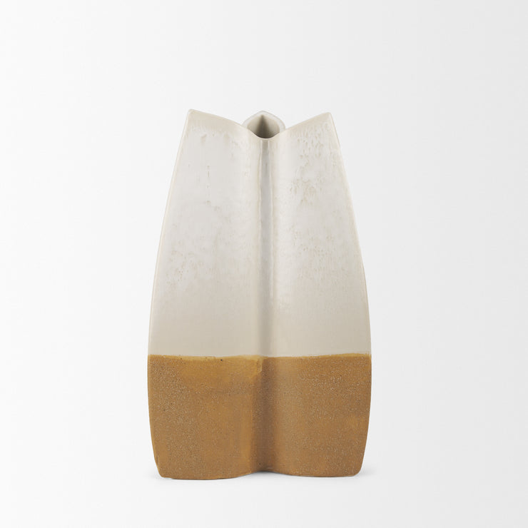 Small Off White / Tan Ceramic Vase