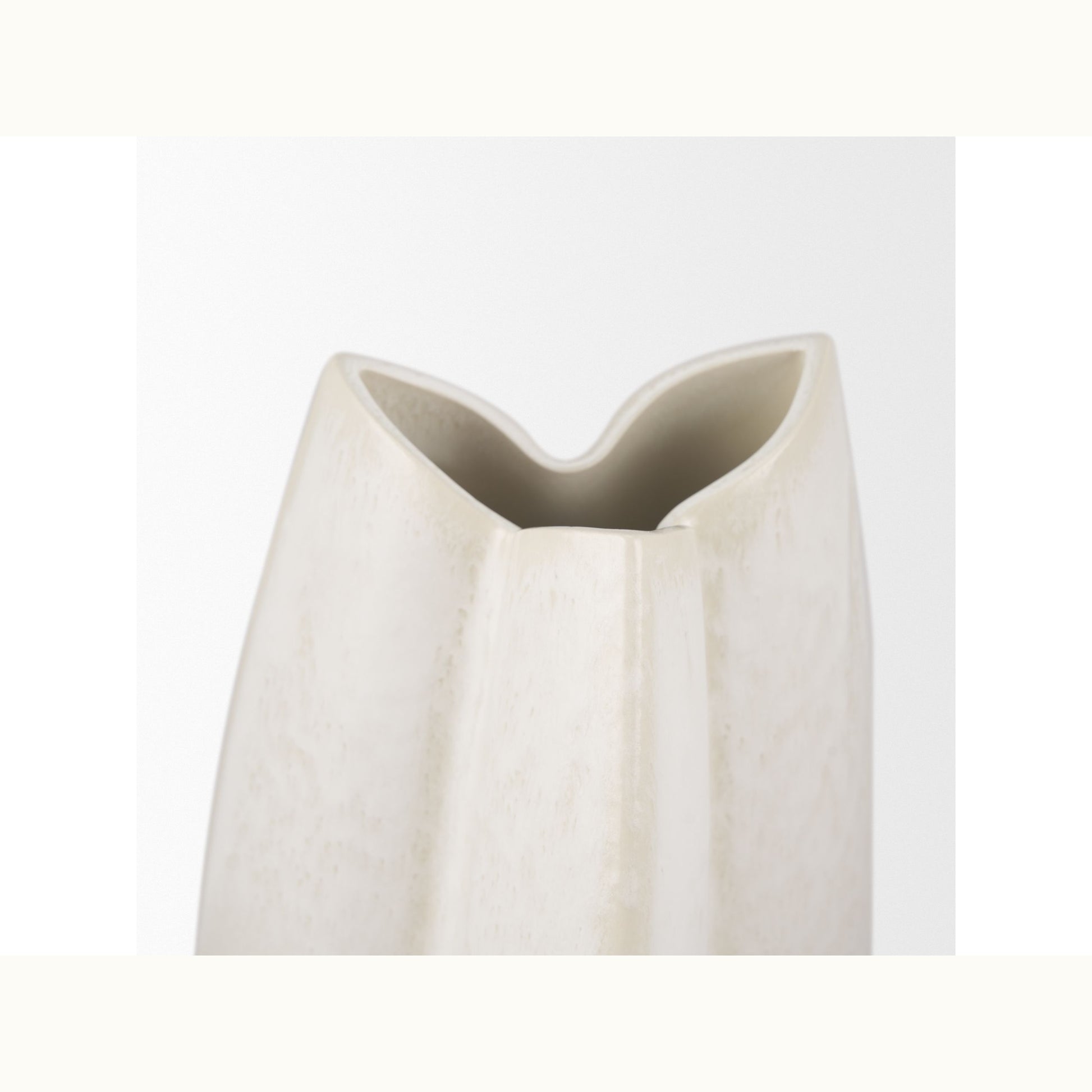 Large Off White / Tan Ceramic Vase