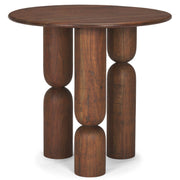 Medium Brown Wood Pedestal Table