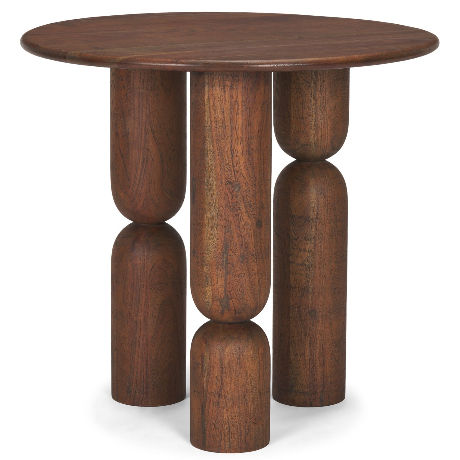 Medium Brown Wood Pedestal Table