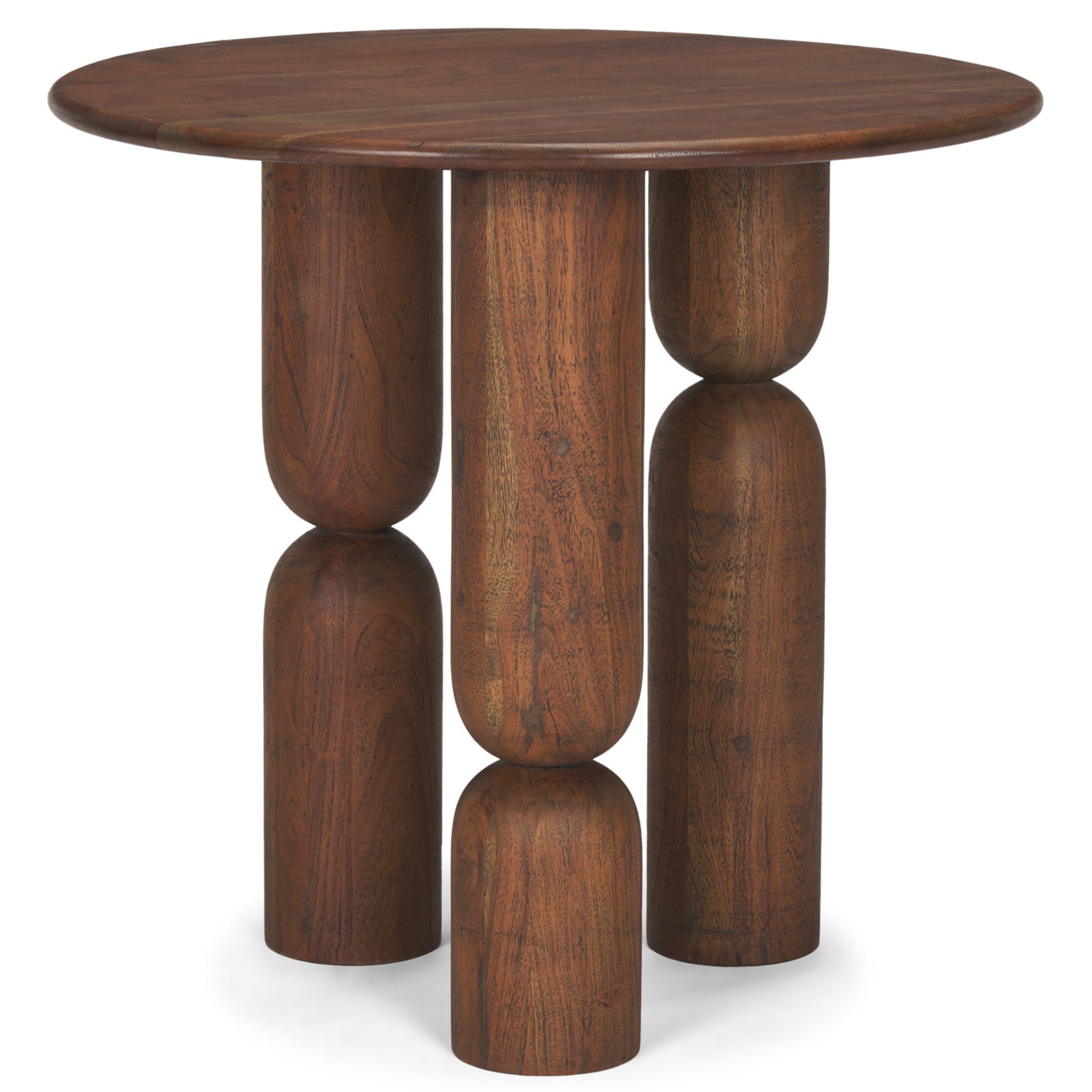 Medium Brown Wood Pedestal Table