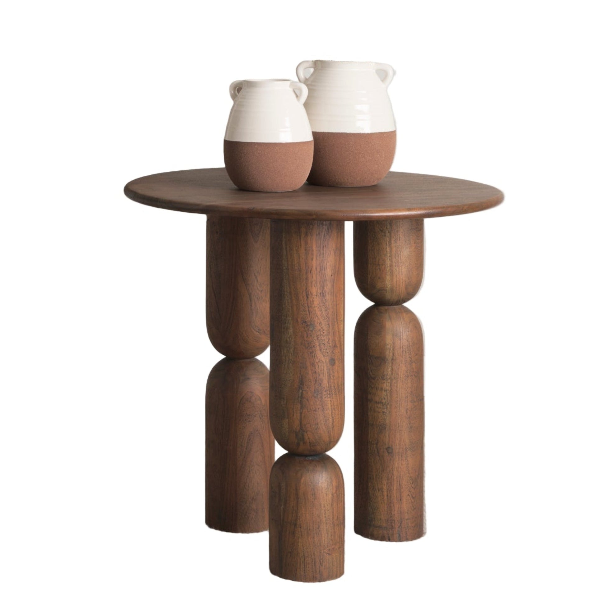 Medium Brown Wood Pedestal Table