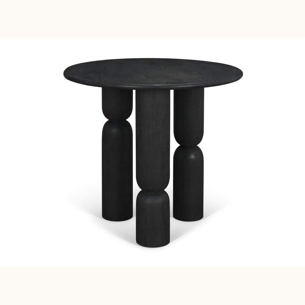 Matte Black Wood Pedestal Table