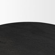 Matte Black Wood Pedestal Table