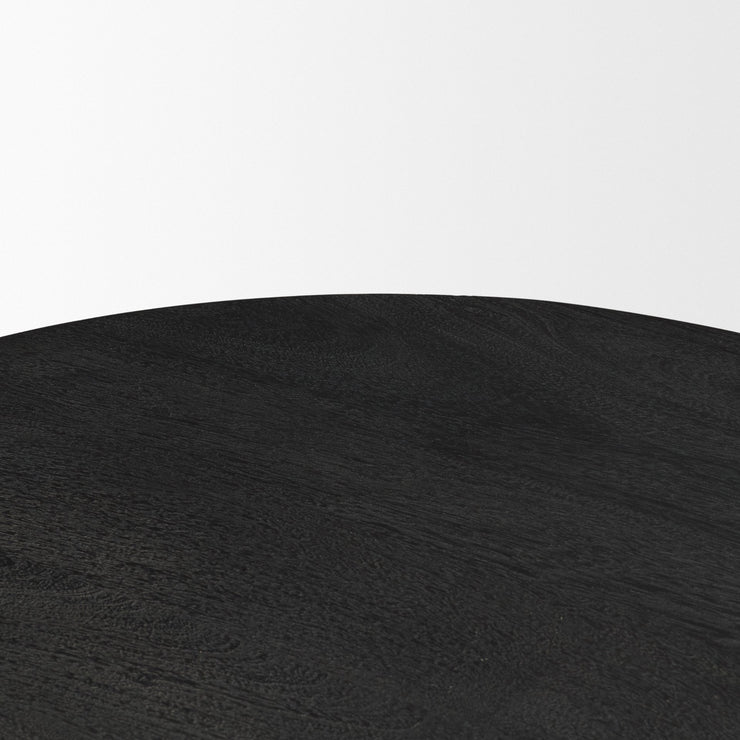 Matte Black Wood Pedestal Table