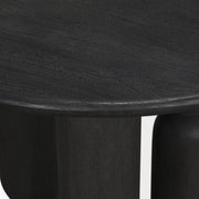 Matte Black Wood Pedestal Table