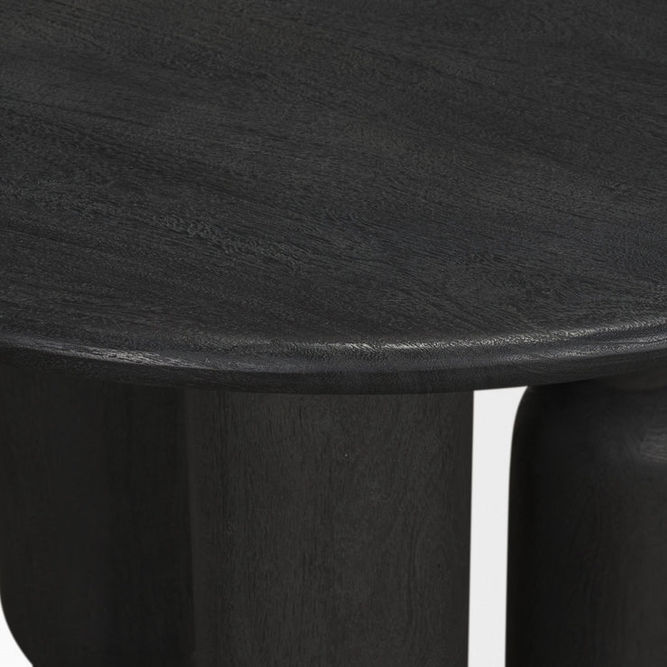 Matte Black Wood Pedestal Table