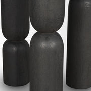 Matte Black Wood Pedestal Table
