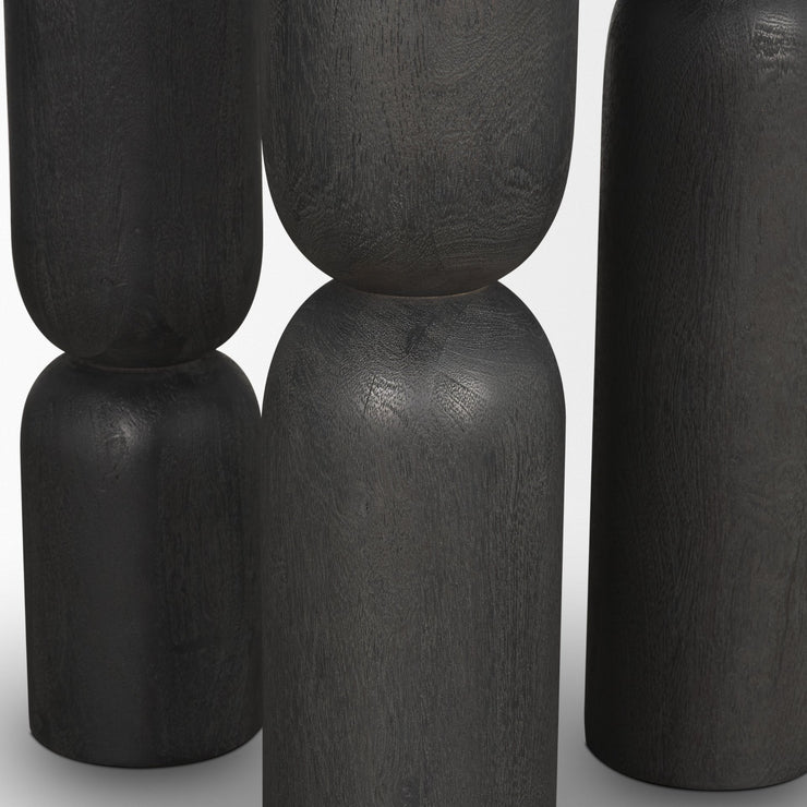 Matte Black Wood Pedestal Table
