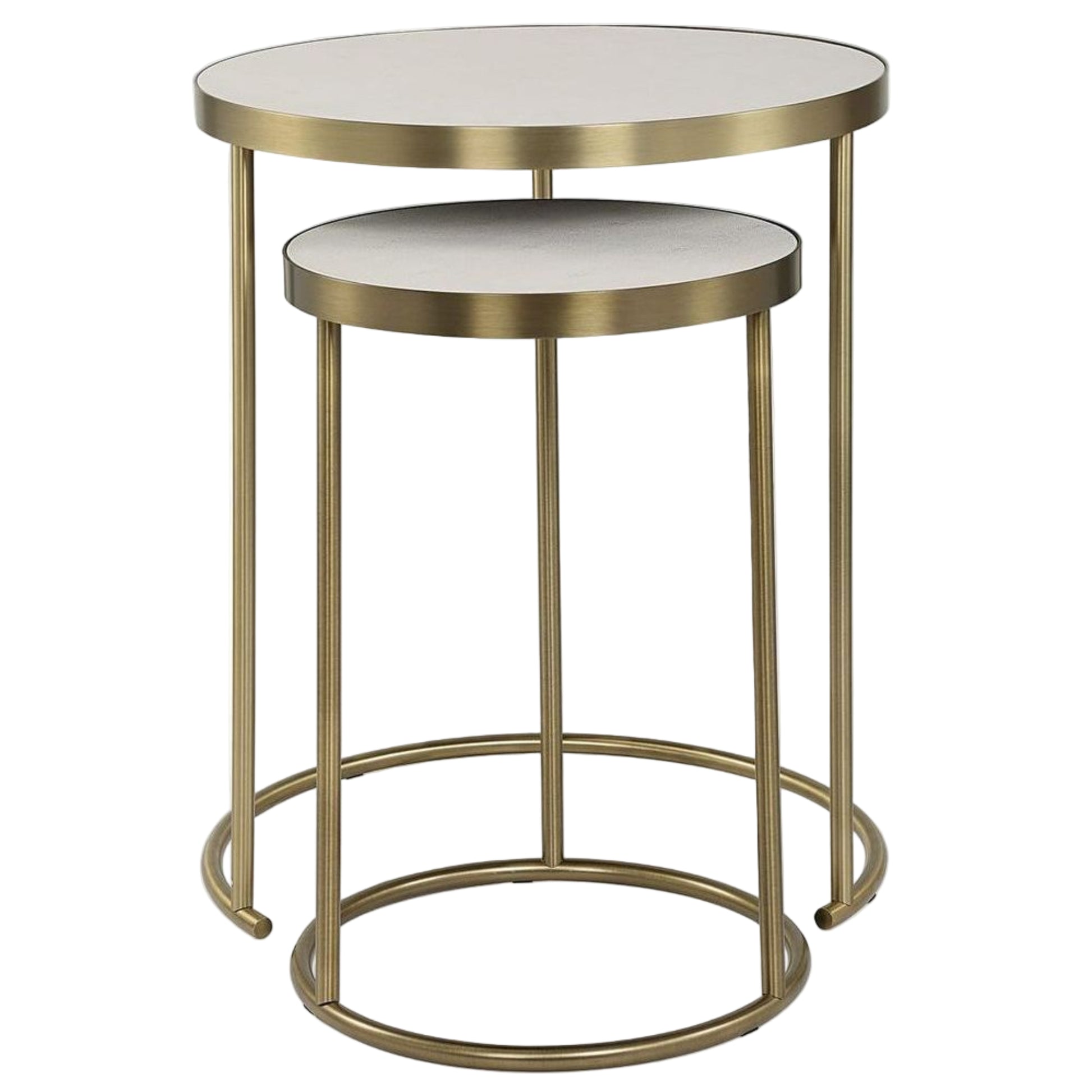 Brass & White Nesting Tables