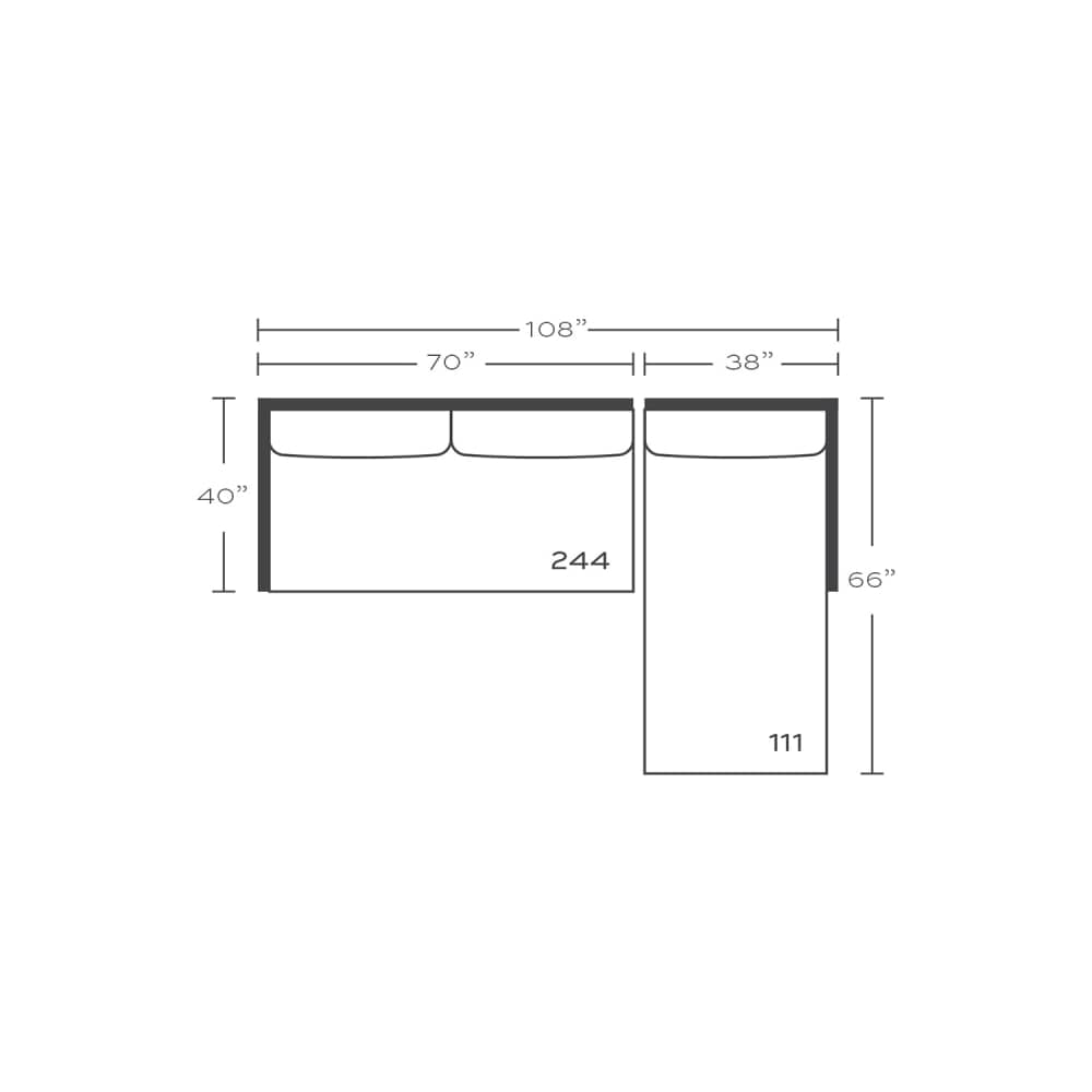 2 Piece Custom Sectional w/LS Chaise