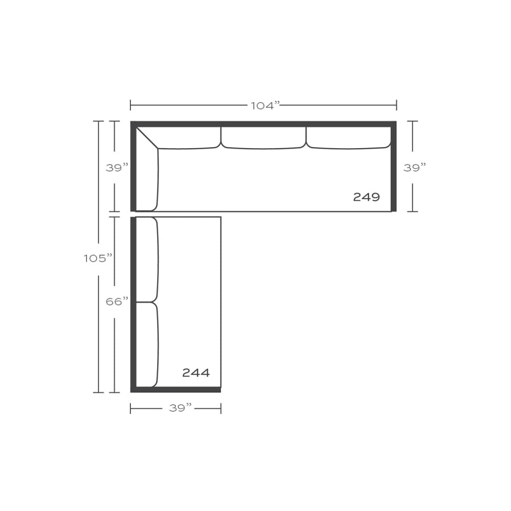 2 Pc. Custom Slope Arm Sectional