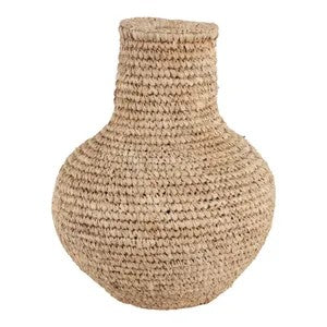 18" Tan Woven Vase