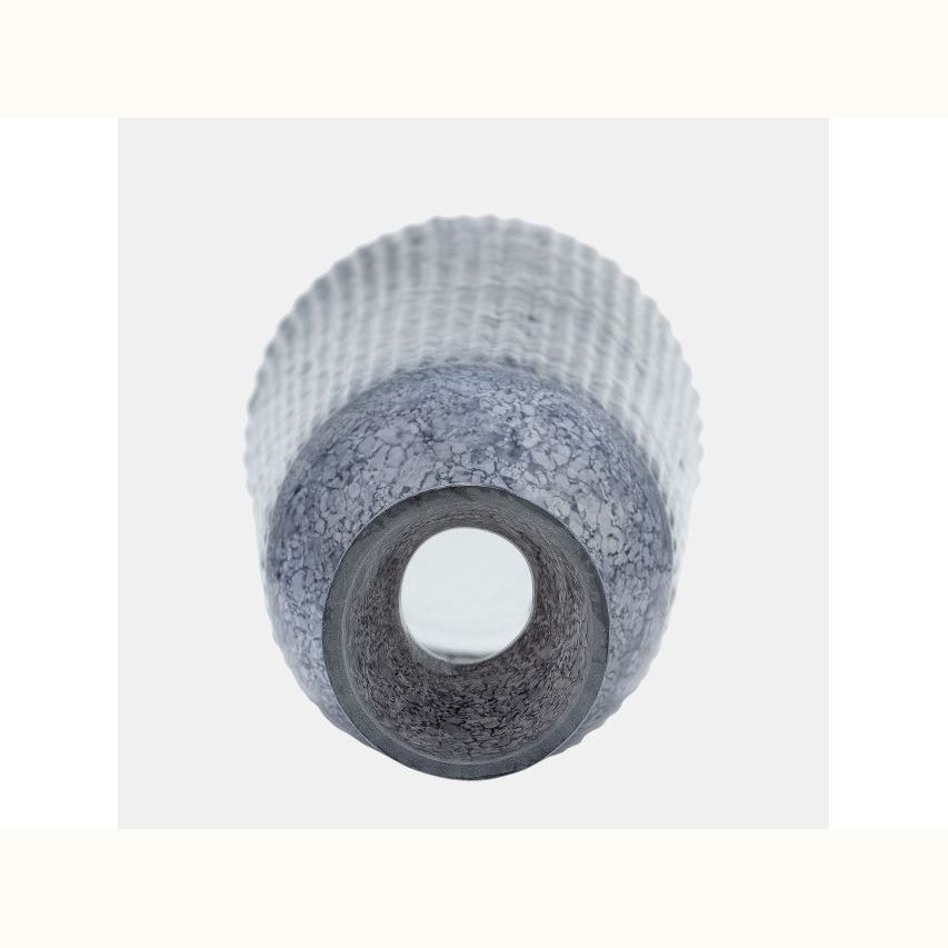 Blue Glass Grooved Vase
