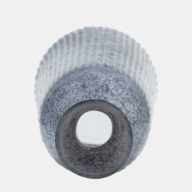 Blue Glass Grooved Vase