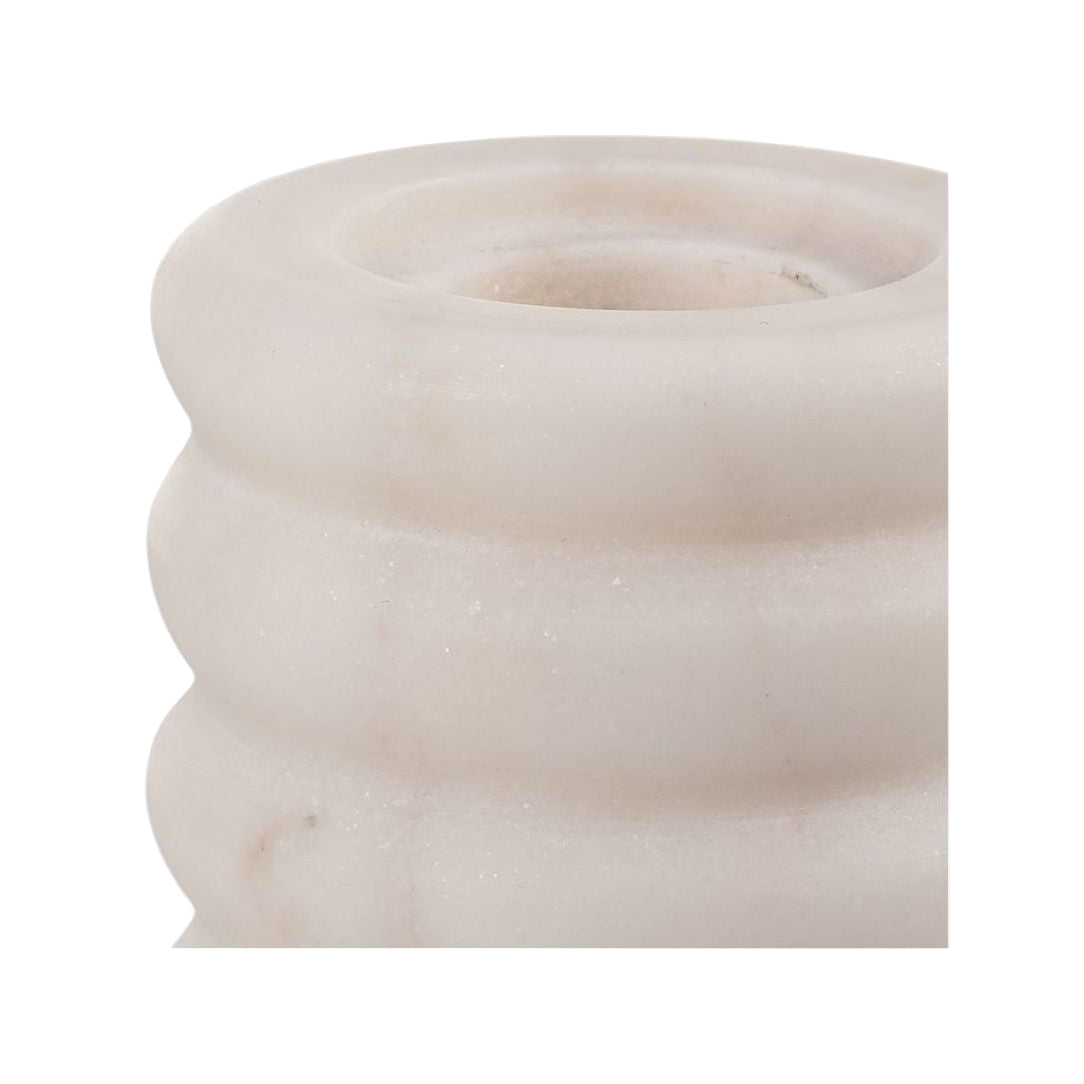 4" Marble Ribbed Taper Candle Holder