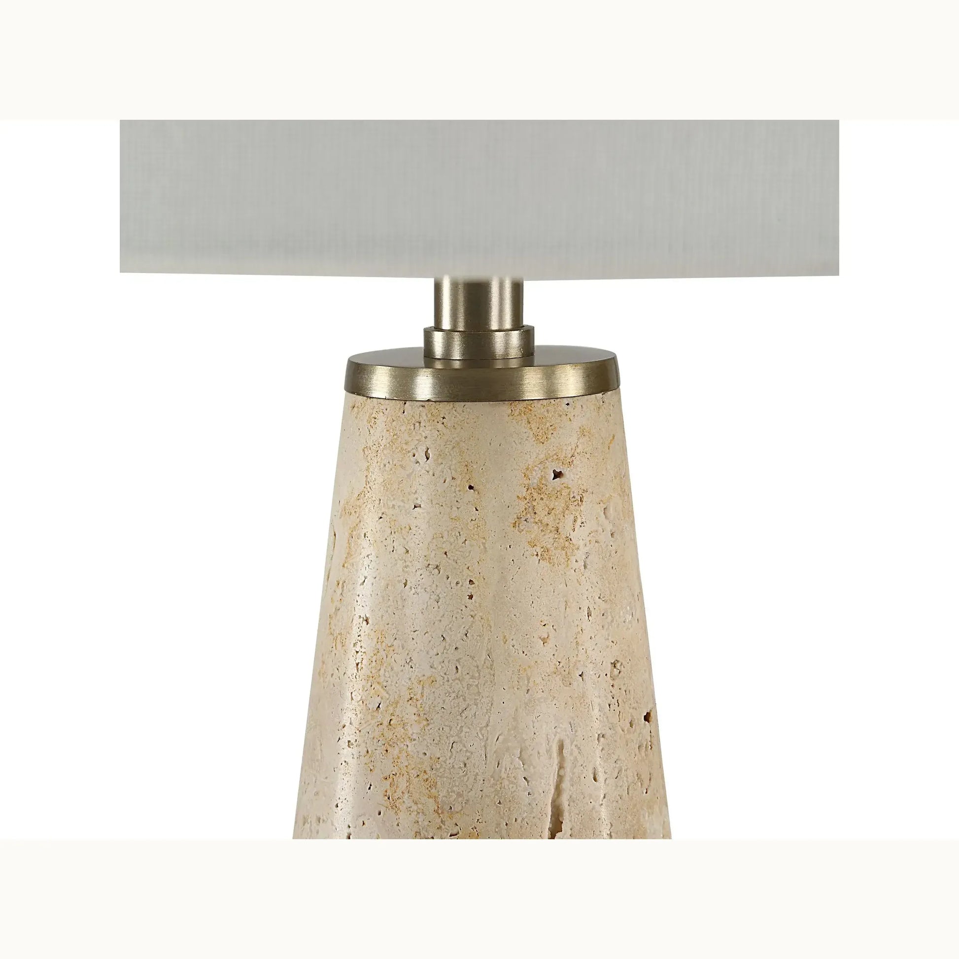 Travertine Tapered Table Lamp