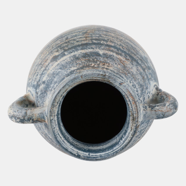 Blue/White Terracotta Vase