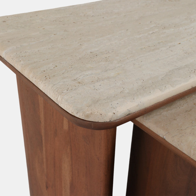 Travertine Nested Side Tables