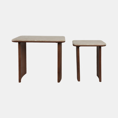 Travertine Nested Side Tables