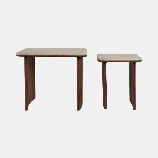 Travertine Nested Side Tables