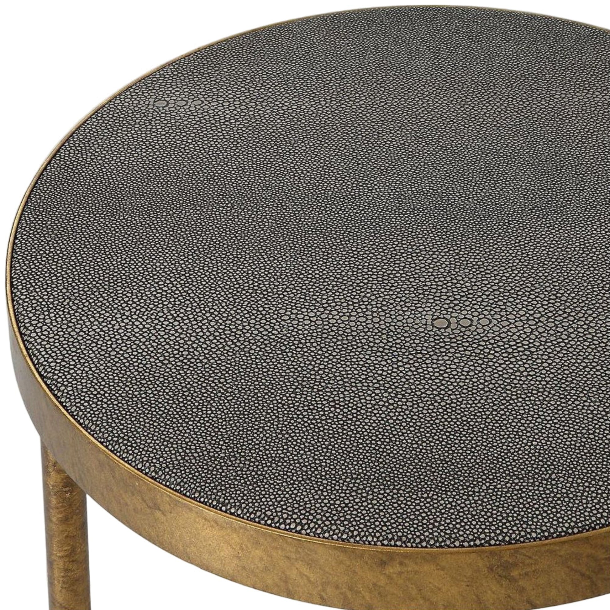 Antiqued Brass and Gray Nesting Tables