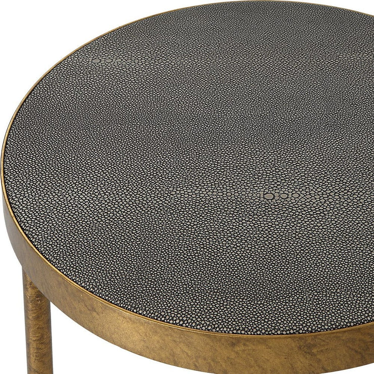 Antiqued Brass and Gray Nesting Tables