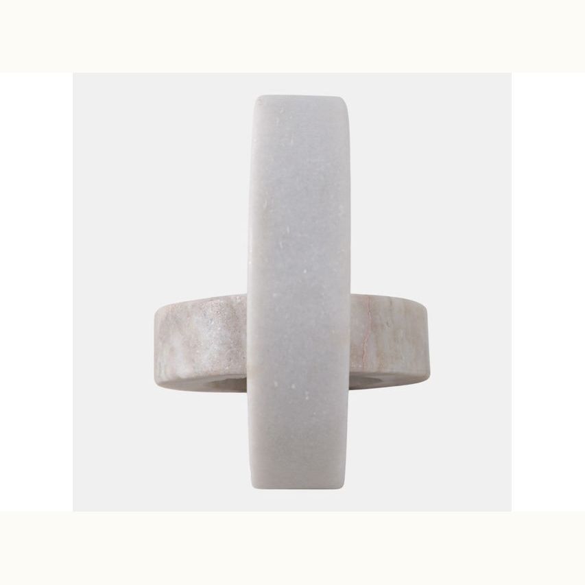 White & Beige Marble Double Ring